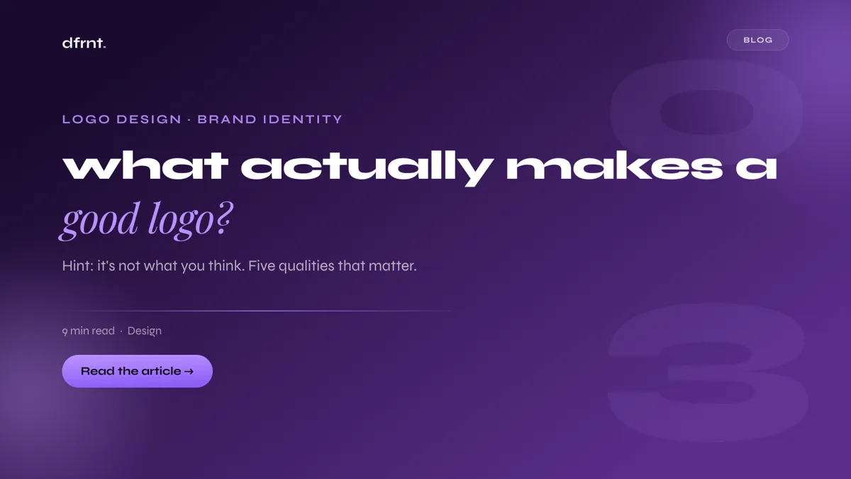 What actually makes a good logo?
